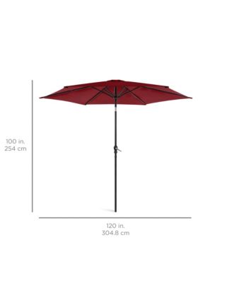 10ft Outdoor Steel Market Patio Umbrella w/ Crank, Tilt Push Button, 6 Ribs