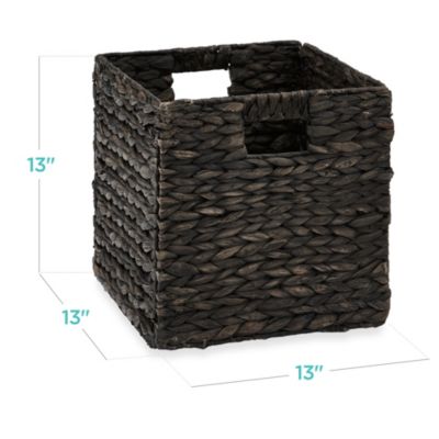 13x13in Hyacinth Storage Baskets, Set of 5 Multipurpose Collapsible Organizers
