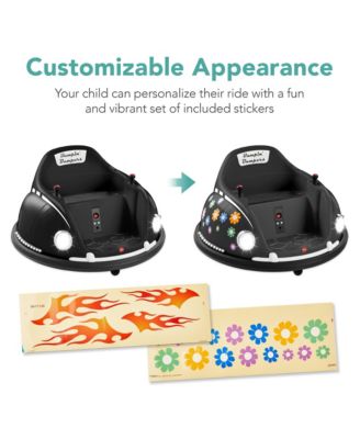 6V Kids Ride On Bumper Car Toy w/ Remote Control, Harness, Lights, 360 Degree Spin