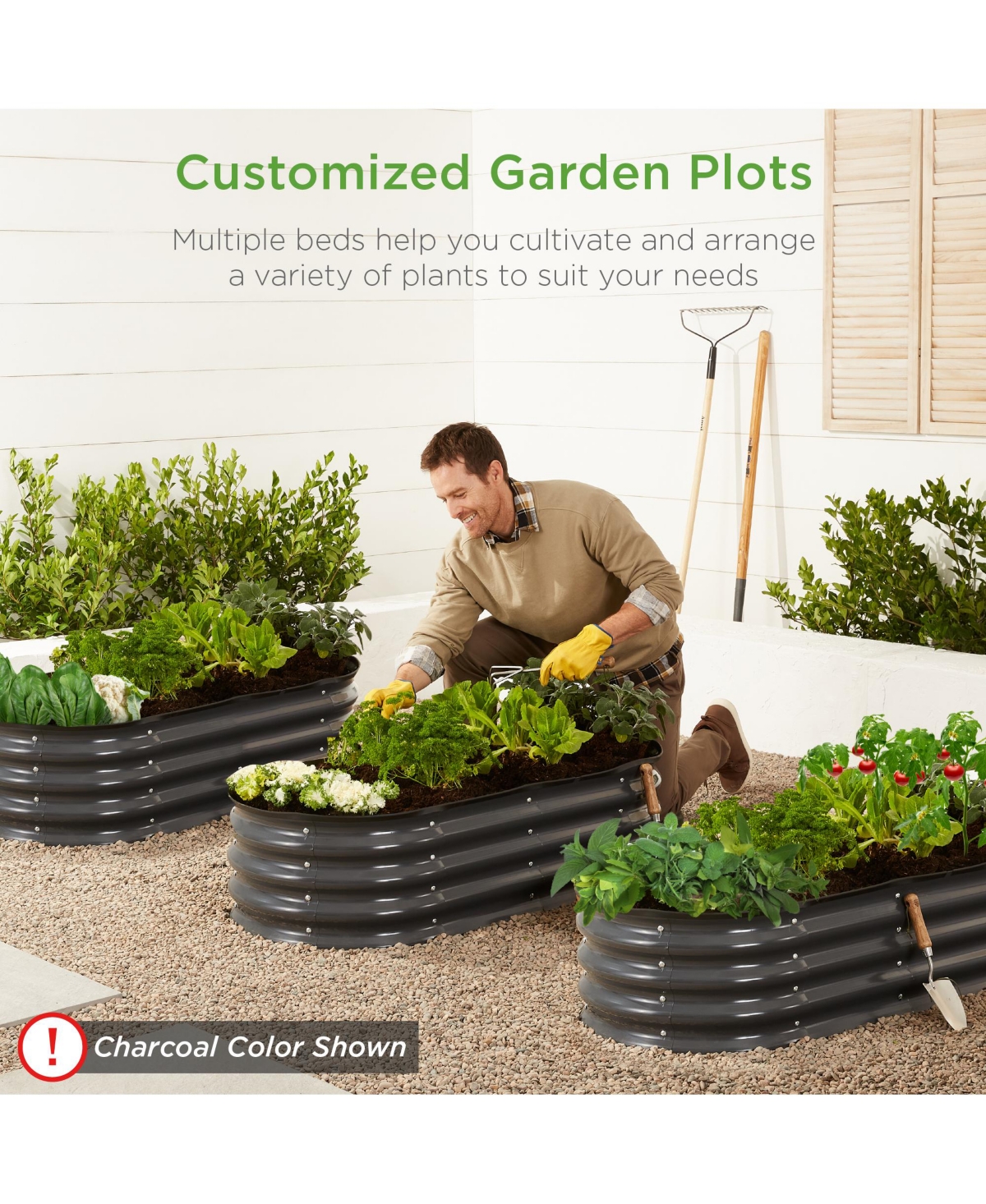 Best Choice Products 4x2x1ft Outdoor Raised Metal Oval Garden Bed, Planter Box for Vegetables, Flowers