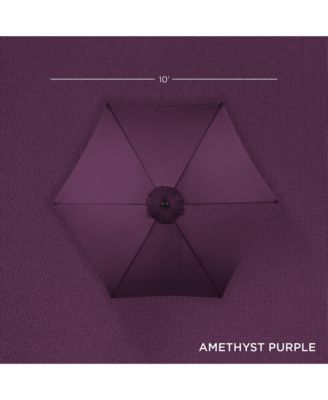 10ft Outdoor Steel Market Patio Umbrella w/ Crank, Tilt Push Button, 6 Ribs