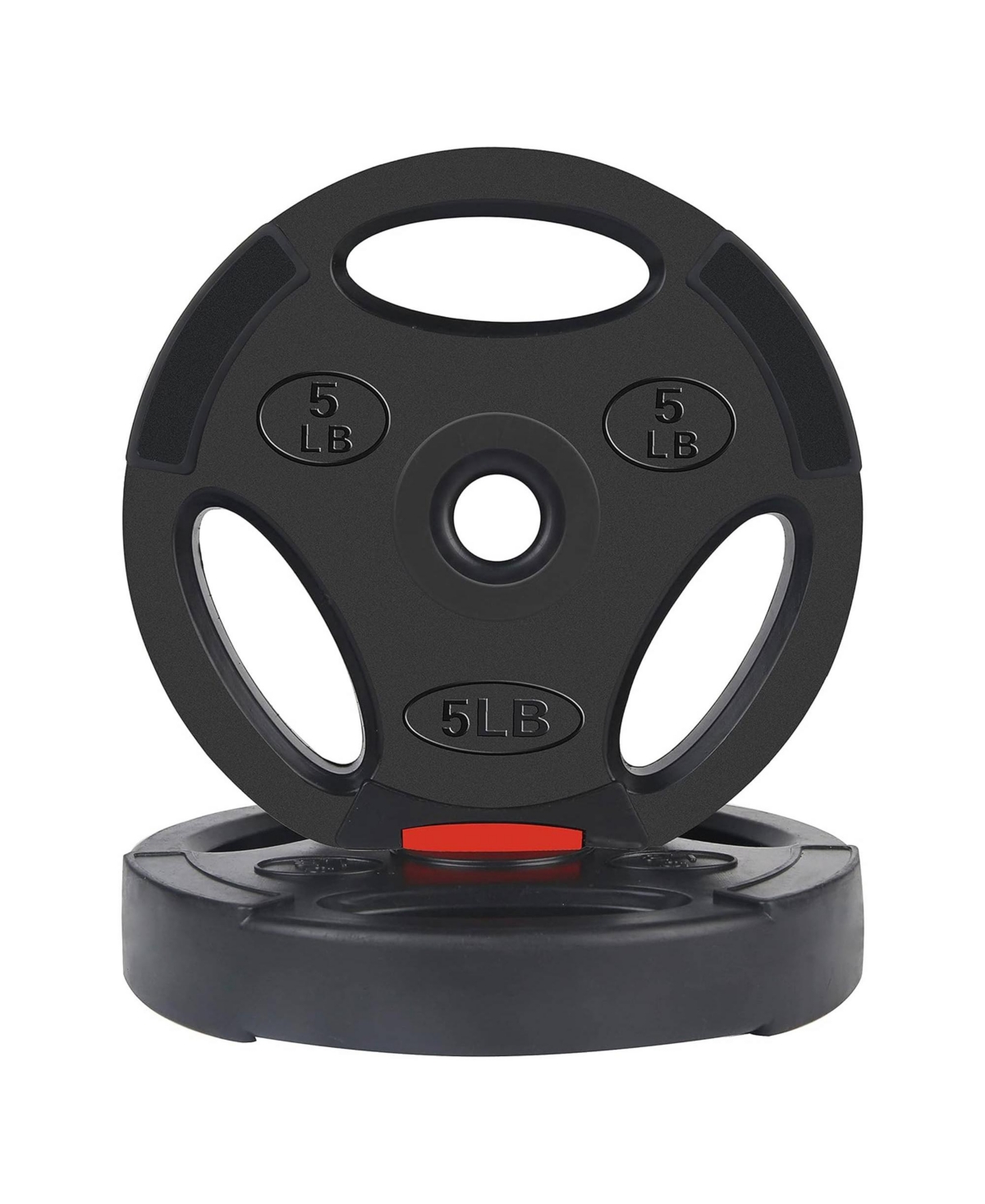 Signature Fitness Standard 5 Pound Coded Olympic Weight Plate,(Set of 2) - Black