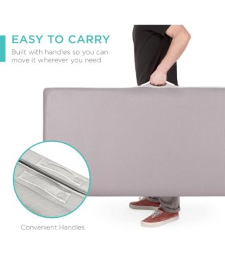 4in Thick Folding Portable, Carry Case, Washable Cover Mattress Topper