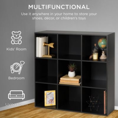 9-Cube Bookshelf, 11in Display Storage Organizer w/ 3 Removable Back Panels