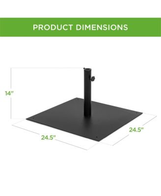38.5lb Steel Umbrella Base, Square Patio Stand w/ Tightening Knob and Anchor Holes - Black