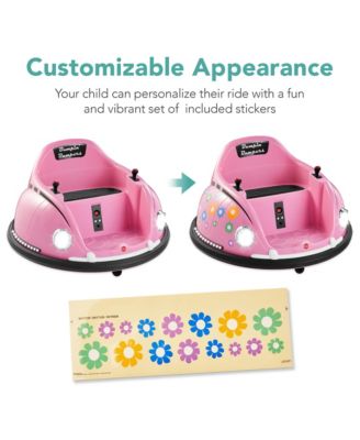 6V Kids Ride On Bumper Car Toy w/ Remote Control, Harness, Lights, 360 Degree Spin