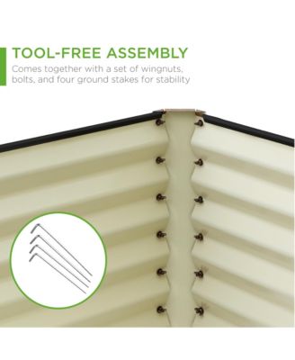 6x3x2ft Outdoor Metal Raised Garden Bed, Planter Box for Vegetables, Flowers, Herbs