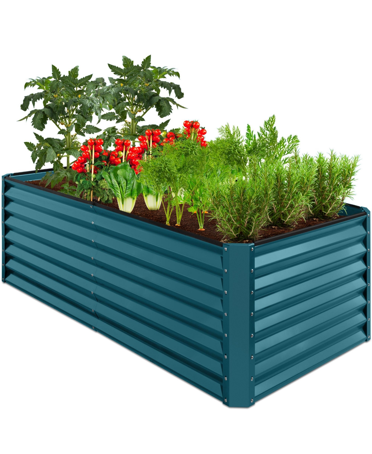 Best Choice Products 6x3x2ft Outdoor Metal Raised Garden Bed,Rectangle-Charcoal