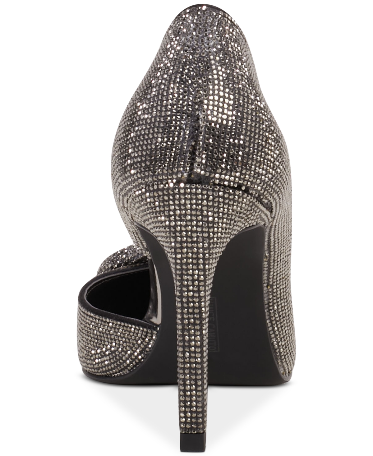 Vince Camuto Women's Emelia Pointed Toe Pave Embellished High Heel Dress Pumps In Anthracite Rhinestone