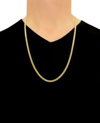 28" Two-Tone Open Curb Link Chain Necklace (3-5/8mm) in Solid 14k Gold & White Gold