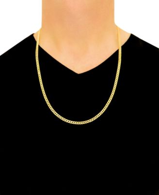 26" Two-Tone Open Curb Link Chain Necklace (3-5/8mm) in Solid 14k Gold & White Gold
