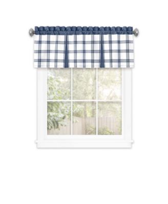 Windowpane Plaid Country Farmhouse Rod Pocket Window Valance - Burgundy