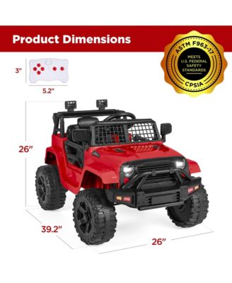 12V Kids Ride On Truck Car w/ Parent Remote Control, Spring Suspension, LED Lights