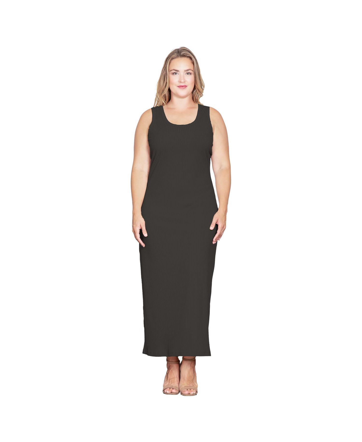 Women's Sleeveless Rib-Knit Maxi Dress