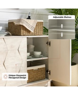 Silakan 60" 4-Doors Sideboard with Solid Wood Legs