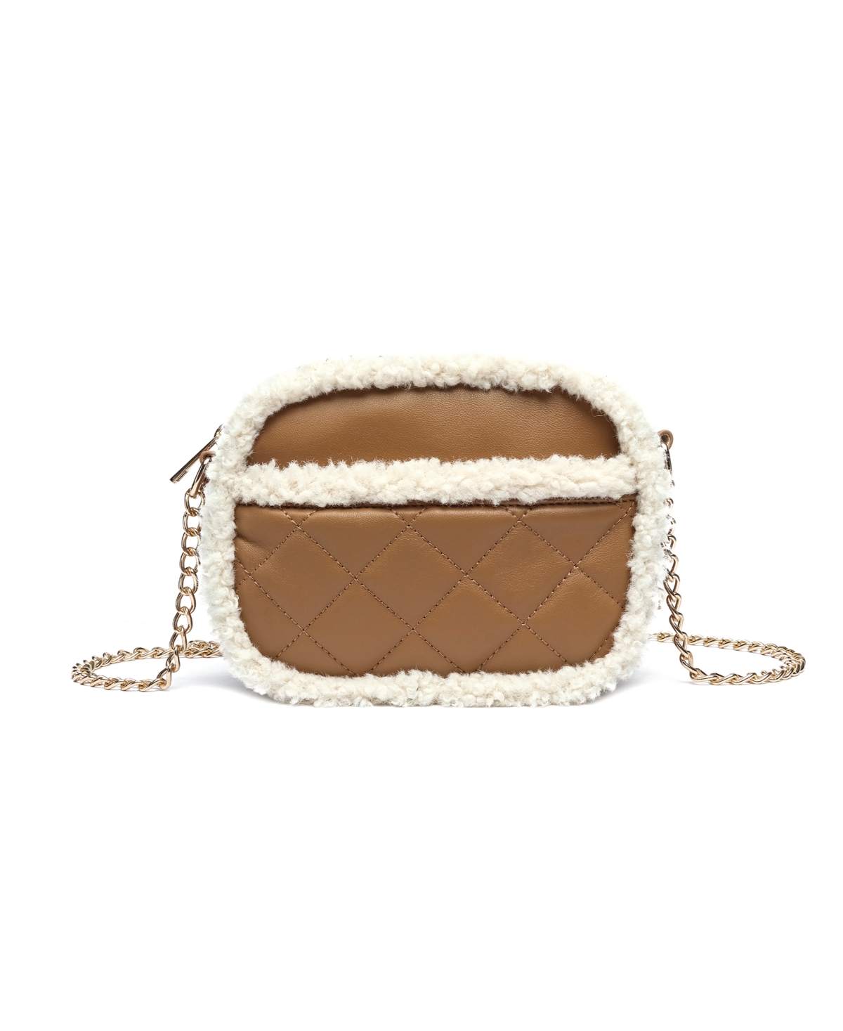 Holly Sherpa Leather Crossbody Bag - Camel