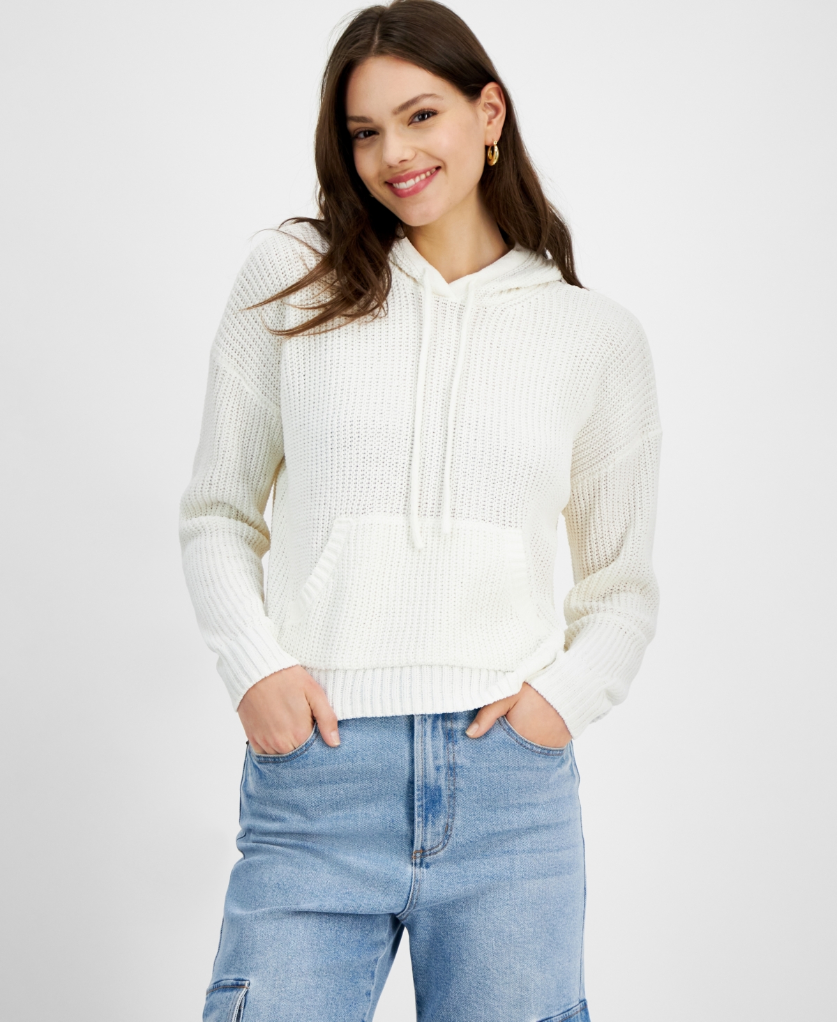 Hippie Rose Juniors' Knit Hoodie