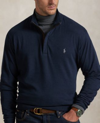 Men's Big & Tall Luxury Jersey Quarter-Zip Pullover
