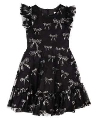 Rare Editions Big Girls Velvet Sequin Bow Party Dress Macy s