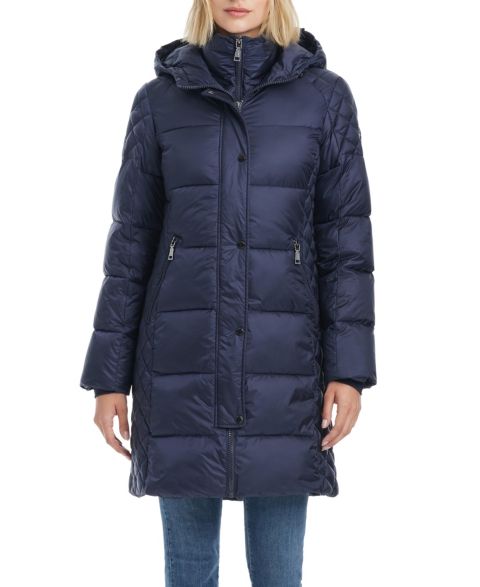 Женские куртки Vince Camuto Women's Cire Mid-Length Fitted Puffer Coat