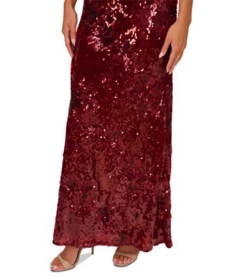 Women's Square-Neck Sequin Gown 