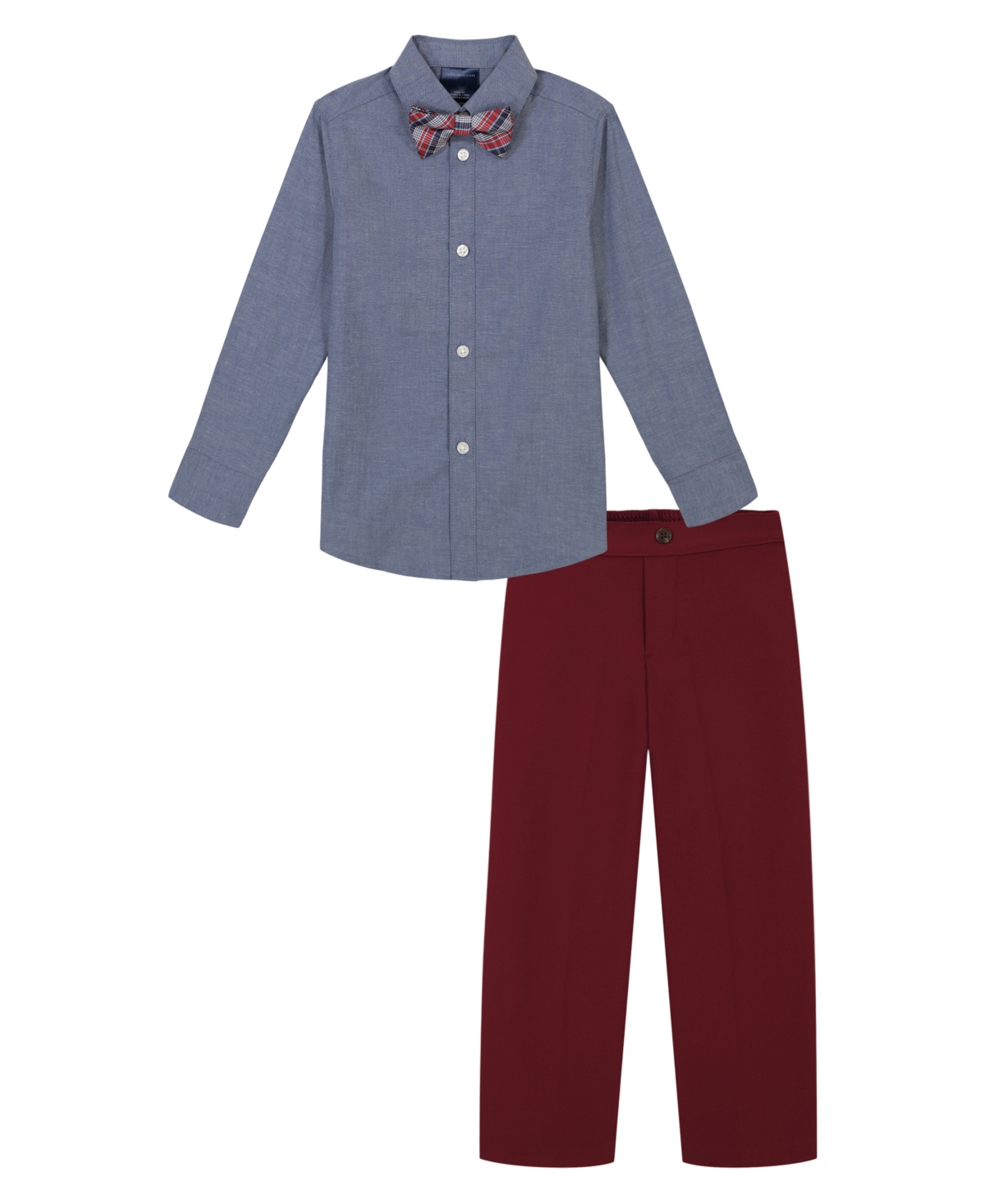 Tommy Hilfiger Toddler and Little Boys Th Flex Performance Stretch Pant, Shirt, and Bowtie, 3-Piece Set