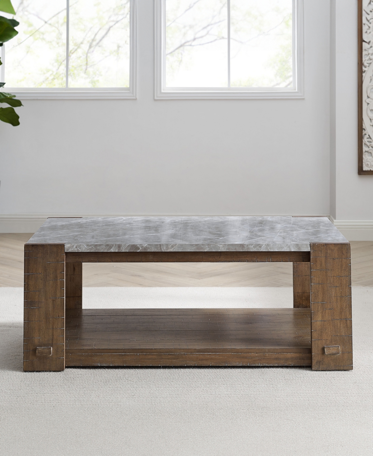 Macy's Libby 48" Wood Cocktail Table In Dark Brown