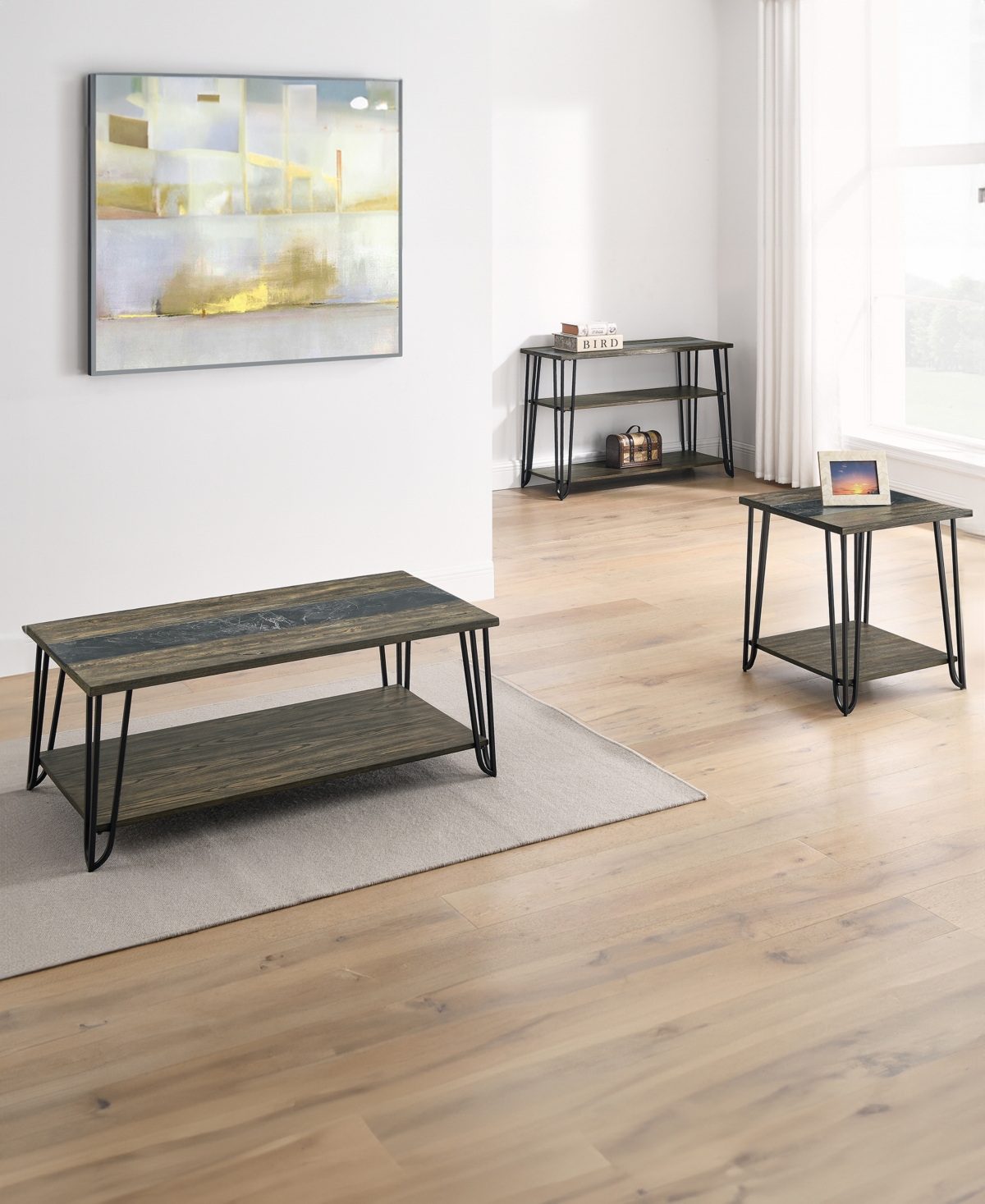 Macy's Harper 30" Wood Sofa Table In Dristessed Driftwood
