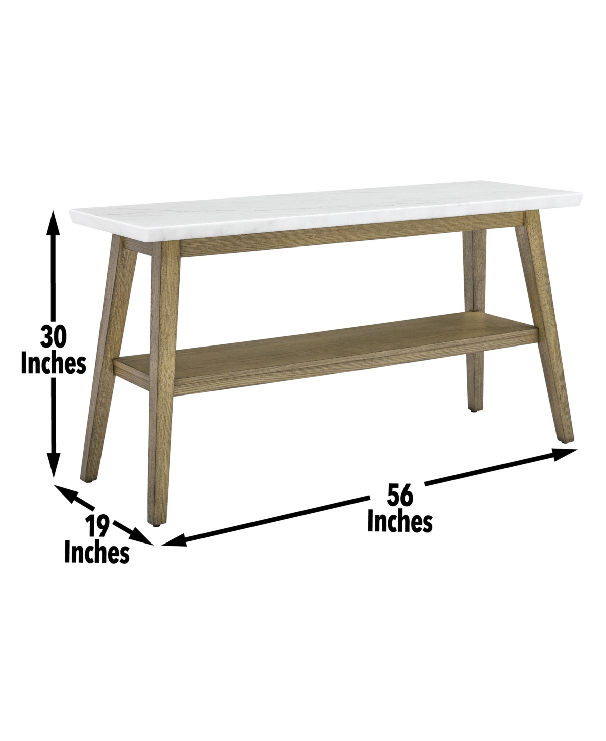 Macy's Mabell 30" Wood Sofa Table In Natural Multi-step Burnised Blonde