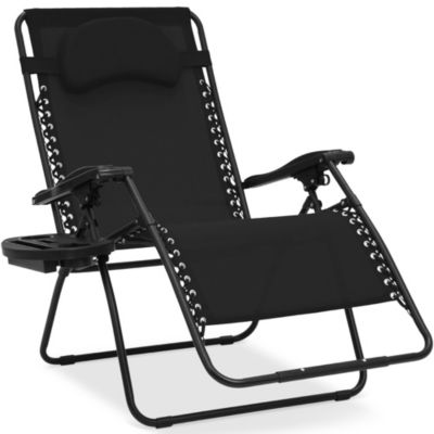 Oversized Zero Gravity Chair, Folding Outdoor Patio Recliner w/ Cup Holder