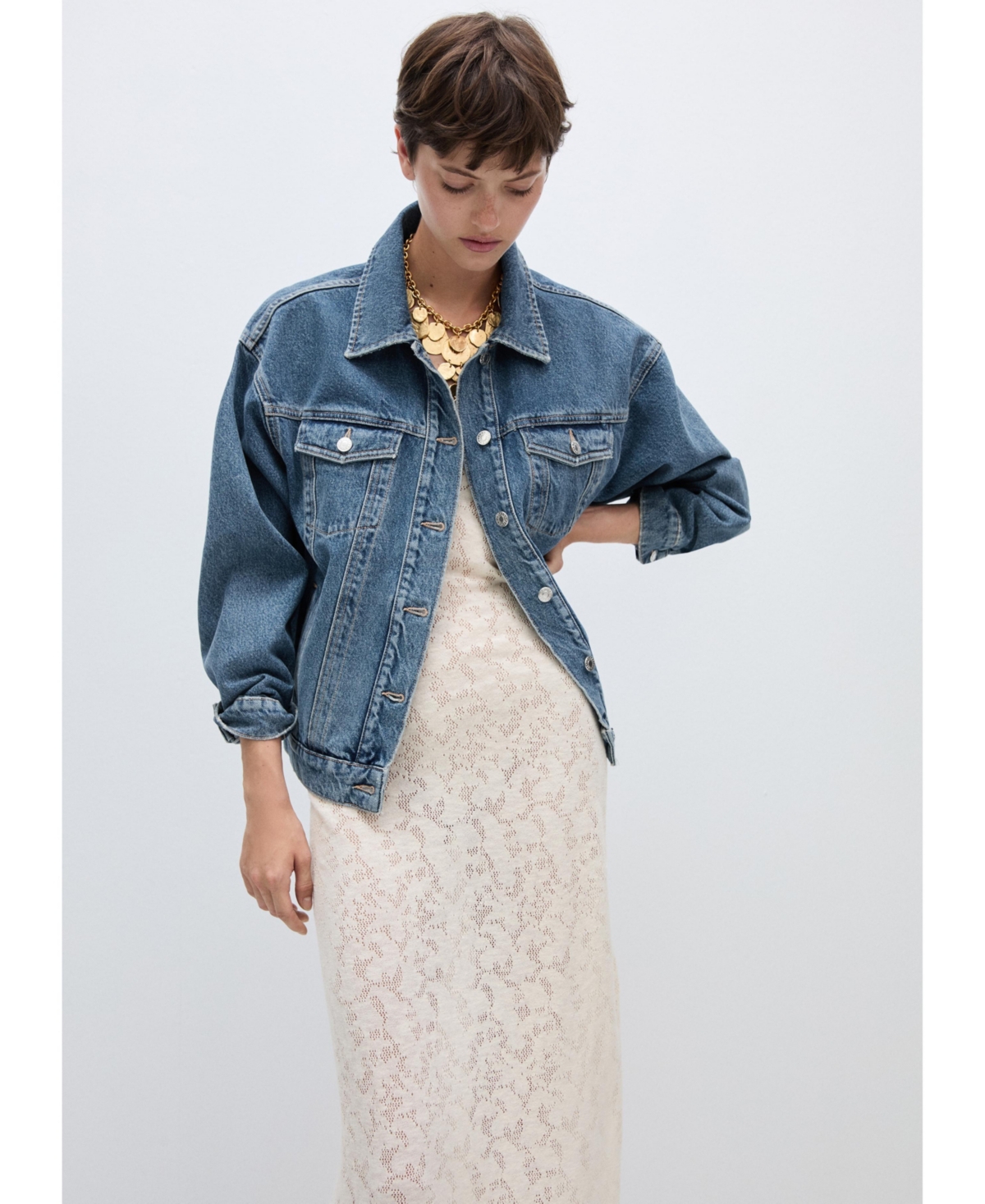 Mango Women's Star Denim Jacket