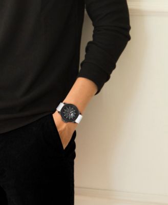 Men's Highkey White Silicone Strap Watch 43mm