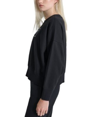 Women's Rhinestone Crewneck Fleece Sweatshirt 