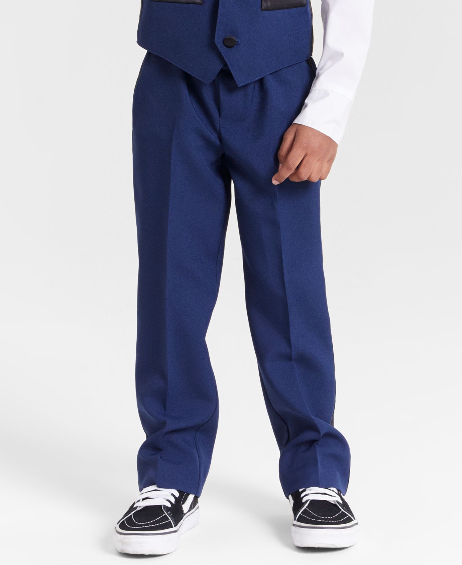 Toddler and Little Boys Tuxedo Vest 4-Piece Set