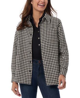 Jones New York - Women's Houndstooth Snap-Front Shacket