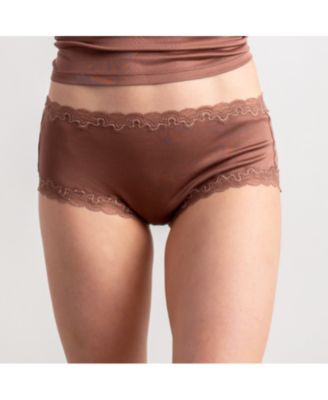 Women's Soft Silk Lace-Trim Briefs Underwear