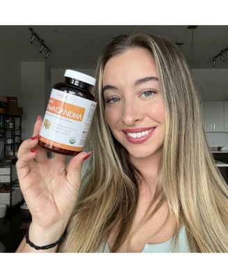 USDA Organic Ashwagandha Tablets, Natural Adrenal Support, Cortisol & Thyroid Support, Immune Support, Health's Harmony, 120ct