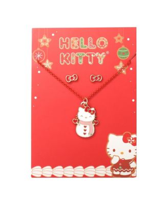 Sanrio Snowman Necklace and Earring Christmas Set