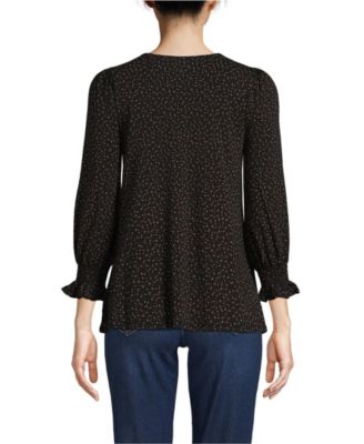 Women's 3/4 Sleeve Lightweight Jersey Button Front Top