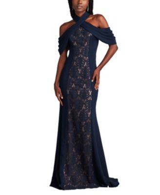 【TADASHI SHOJI】Kato Embroidered Off-Shoulder Halter Gown Kato Embroidered Off-Shoulder Halter Gown | Tadashi Shoji Bridal