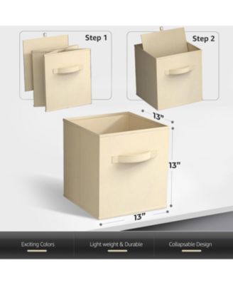 13 Inch 8 Pack Sturdy Collapsible Fabric Storage Cubes with Handle - for Organizing Clothes, Toys, Books,  Shelves & more