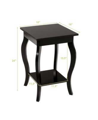 Accent Side Table Sofa End Table Nightstand Coffee Table w/ Storage Shelf Brown