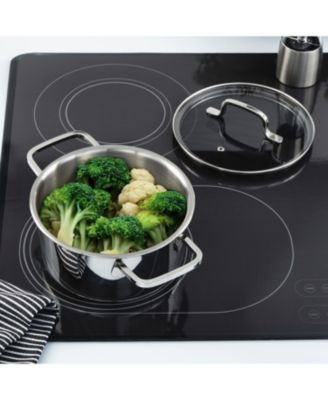 DiNA Helix 5pc Recycled 18/10 Stainless Steel Cookware Set, Glass Lids