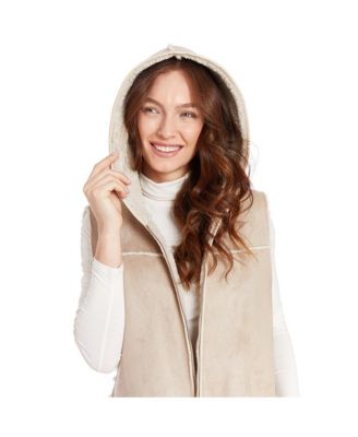 Women's Kourtney Faux Shearling Hooded Vest