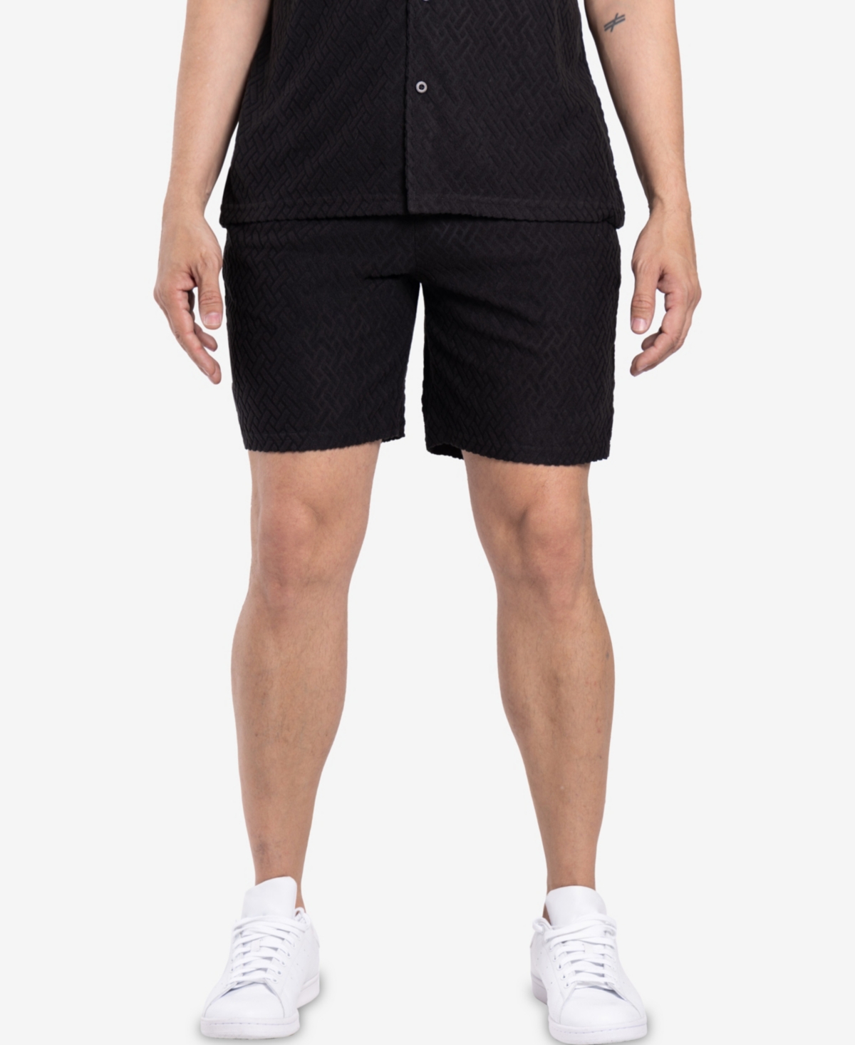 Men's 7.5-Inch Drawstring Terry Shorts - Black