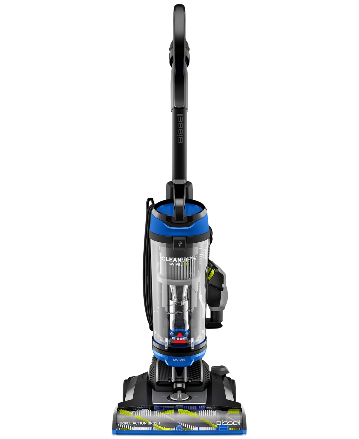 Bissell Cleanview Swivel Upright Pet Vacuum In Black With Blue Accents