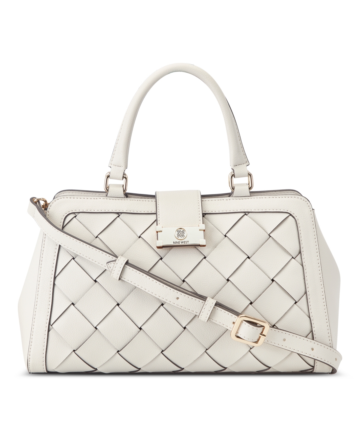 Shop Nine West Mylah Medium Satchel Bag In Milk