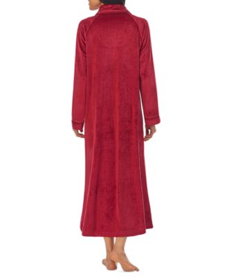 Women's Zip-Front Velour Ballet Robe