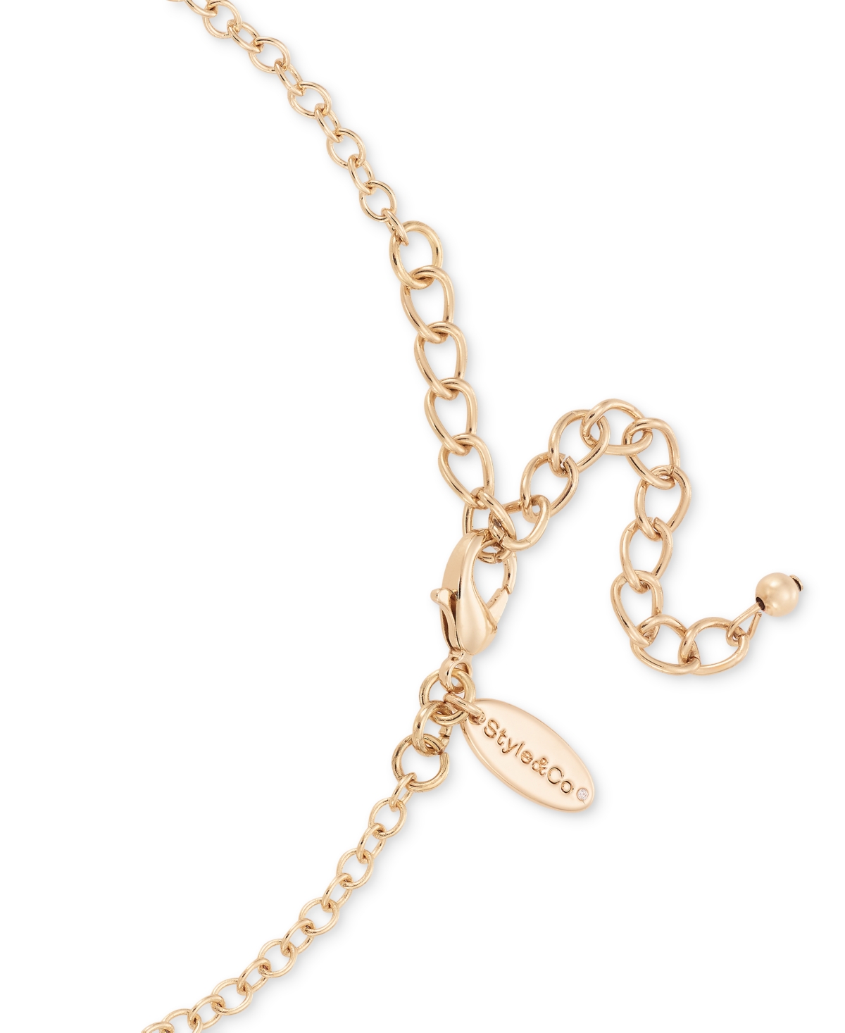 Style & Co Gold-Tone Color Stone & Bead Layered Strand Necklace, + extender, Created for Macy's