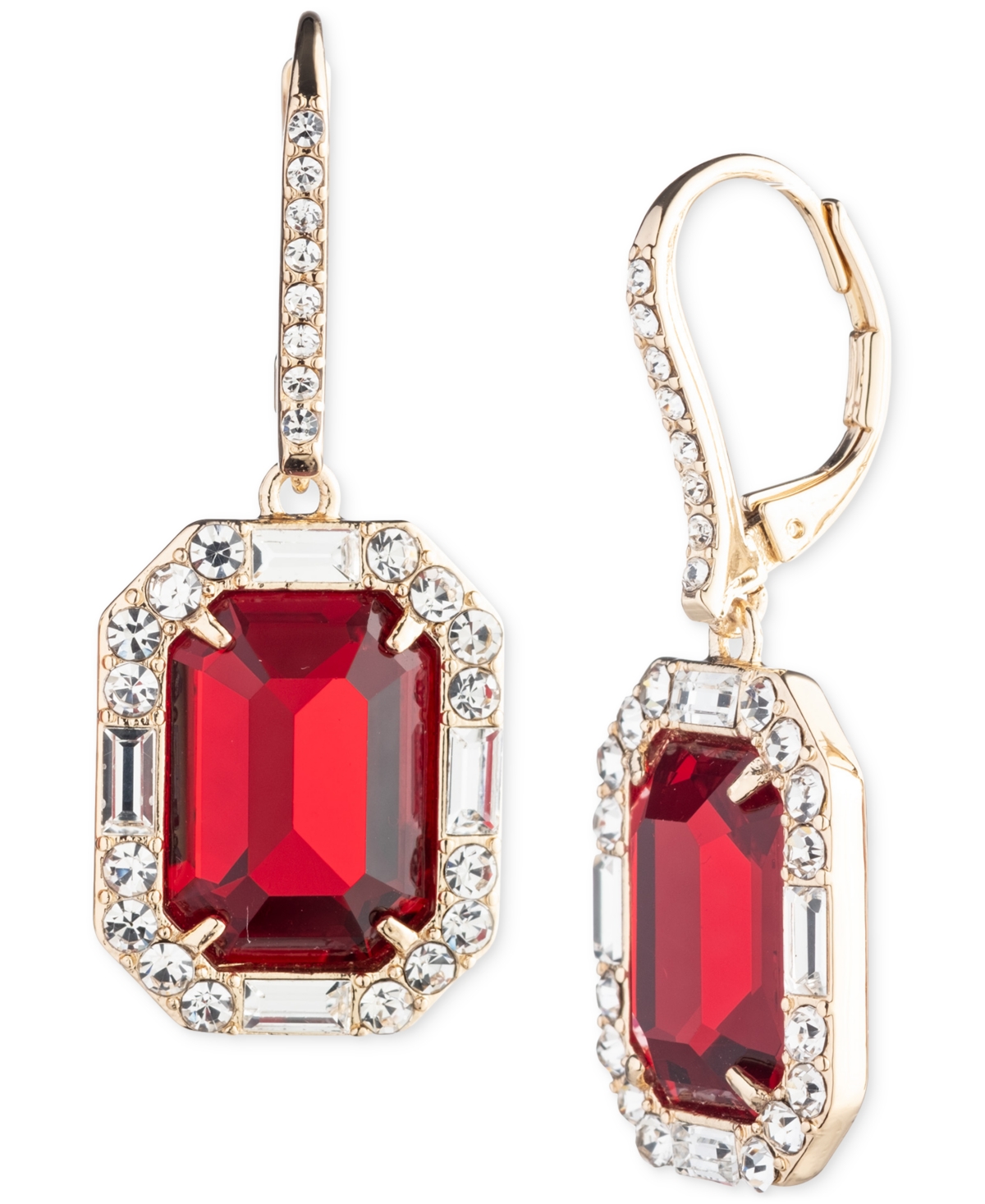 Lauren Ralph Lauren Mixed Crystal Rectangle Drop Earrings
